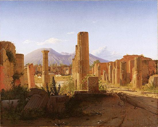 Christen Kobke The Forum, Pompeii, with Vesuvius in the Distance oil painting picture